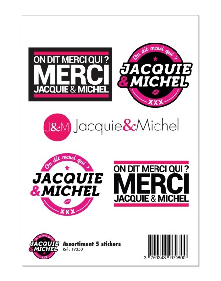 Assortiment 5 stickers JM