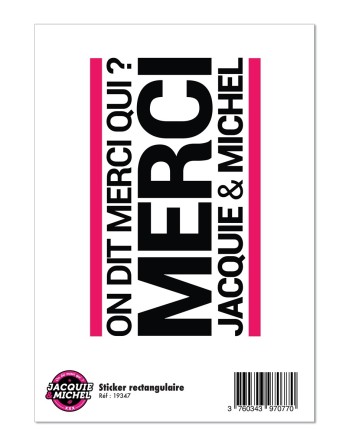 Grand sticker JM rectangle blanc