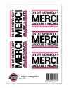 5 stickers JM blanc logo rectangle
