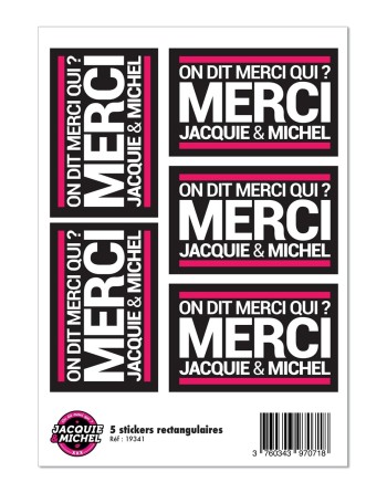 5 stickers JM noir logo rectangle