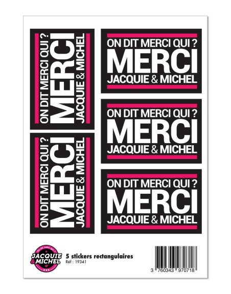 5 stickers JM noir logo rectangle