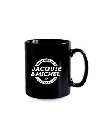 Mug noir JM - logo rond