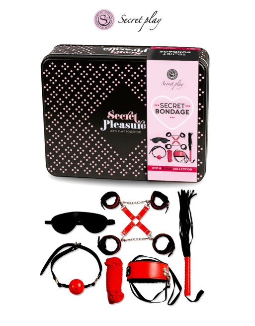 Kit BDSM 8 pièces - Rouge Noir Kit BDSM 8 pièces - Rouge Noir