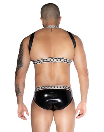 Ensemble sexy deux pièces noir et blanc - J Lingerie