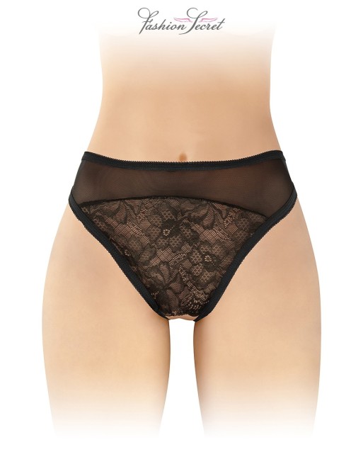 Tanga noir ouvert Ava - Fashion Secret Tanga noir ouvert Ava - Fashion Secret