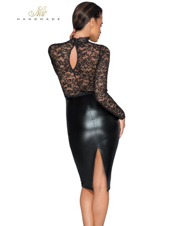 Robe wetlook et dentelle F228