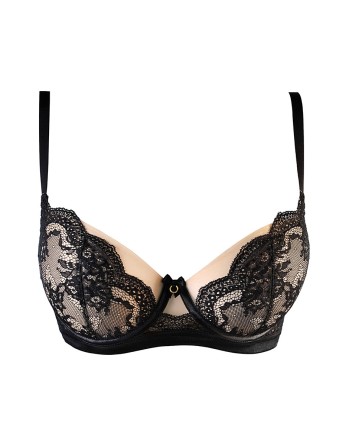 Soutien-gorge tulle et dentelle noir V-10711 - Axami
