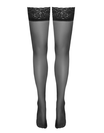 Bas autofixants noir Hold up 2 - Cotelli Legwear