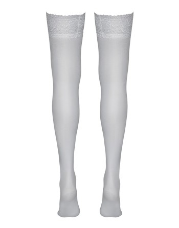 Bas autofixants blanc - Cotelli Legwear