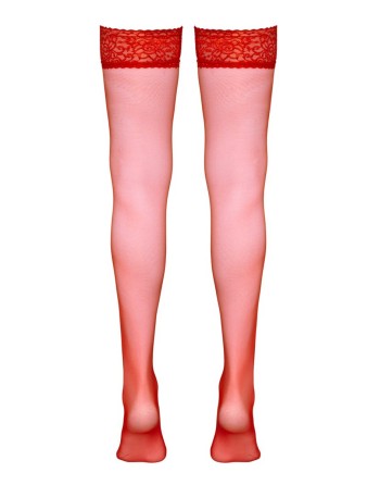 Bas autofixants rouge - Cotelli Legwear