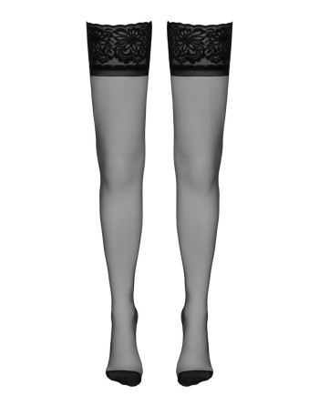 Bas autofixants couture noir 1 - Cotelli Legwear