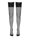 Bas autofixants couture noir 1 - Cotelli Legwear