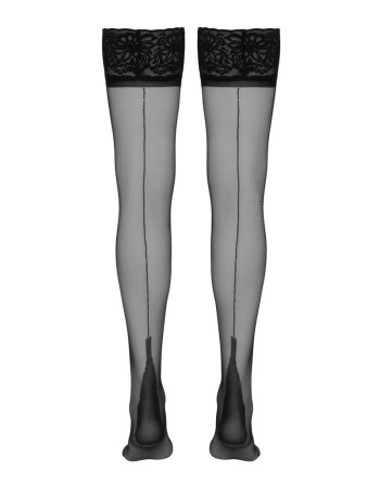 Bas autofixants couture noir 1 - Cotelli Legwear