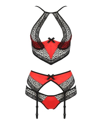 Ensemble à jarretelles Scarlet rouge - Passion