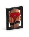 Porte-jarretelles en dentelle avec string rouge