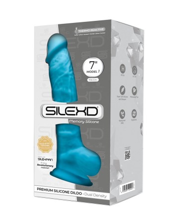 Gode double densité bleu 17,5 cm - SilexD