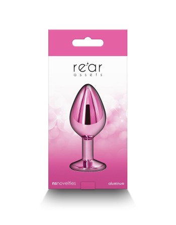 Plug bijou aluminium chromé rose M