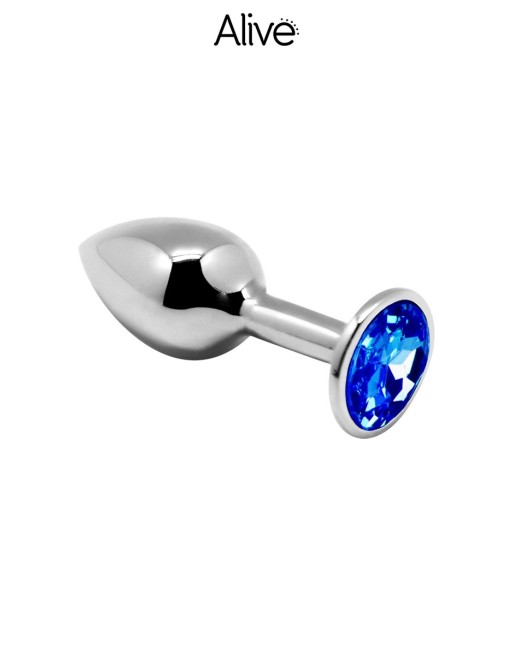 Plug métal bijou bleu L - Alive