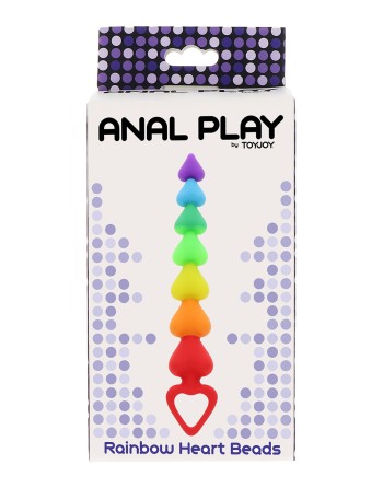 Stimulateur anal Rainbow Heart Beads - Toyjoy