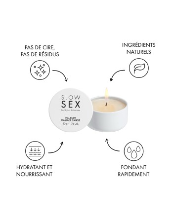 Bougie de massage Slow Sex 50g - Bijoux Indiscrets