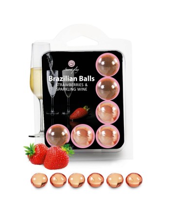 6 Brazilian Balls - fraise  champagne