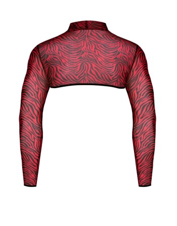 Crop top tulle zébré rouge et noir - Regnes