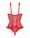 Body wetlook ouvert rouge Mistique - Christine
