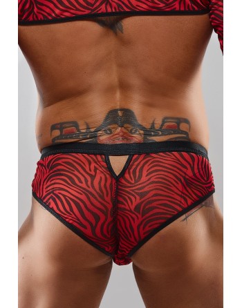 Slip type brésilien zébré rouge et noir - Regnes
