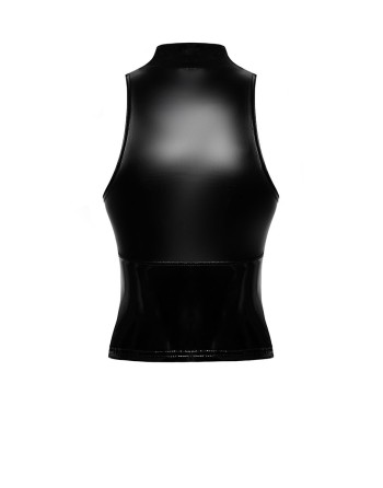 Top zippé Glam F324 vinyle et wetlook