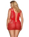 Robe rouge moulante ajourée filet Paris Hollywood